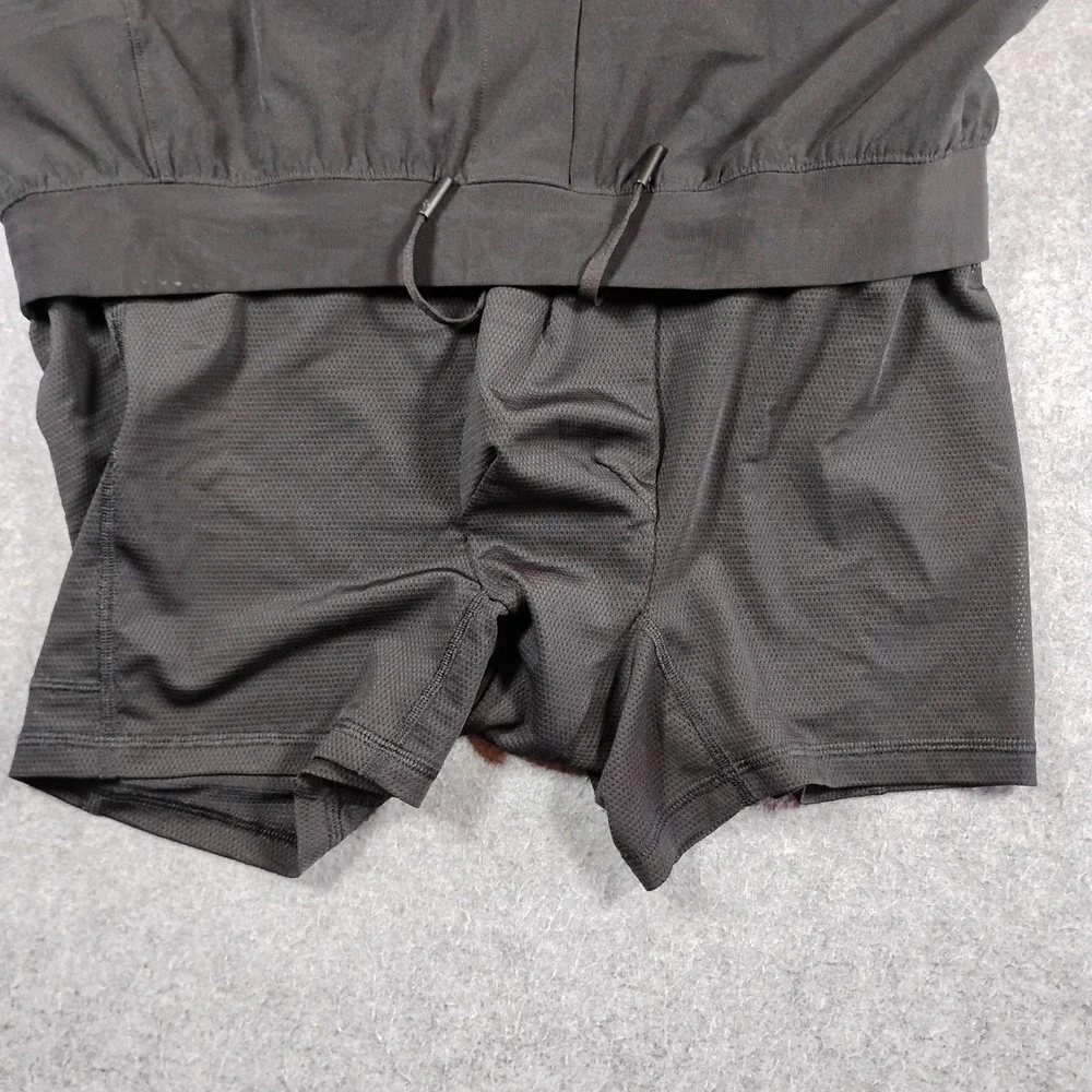 Lululemon Namaste At The Beach Shorts Mens Large Black Grey 8 Inch Inseam